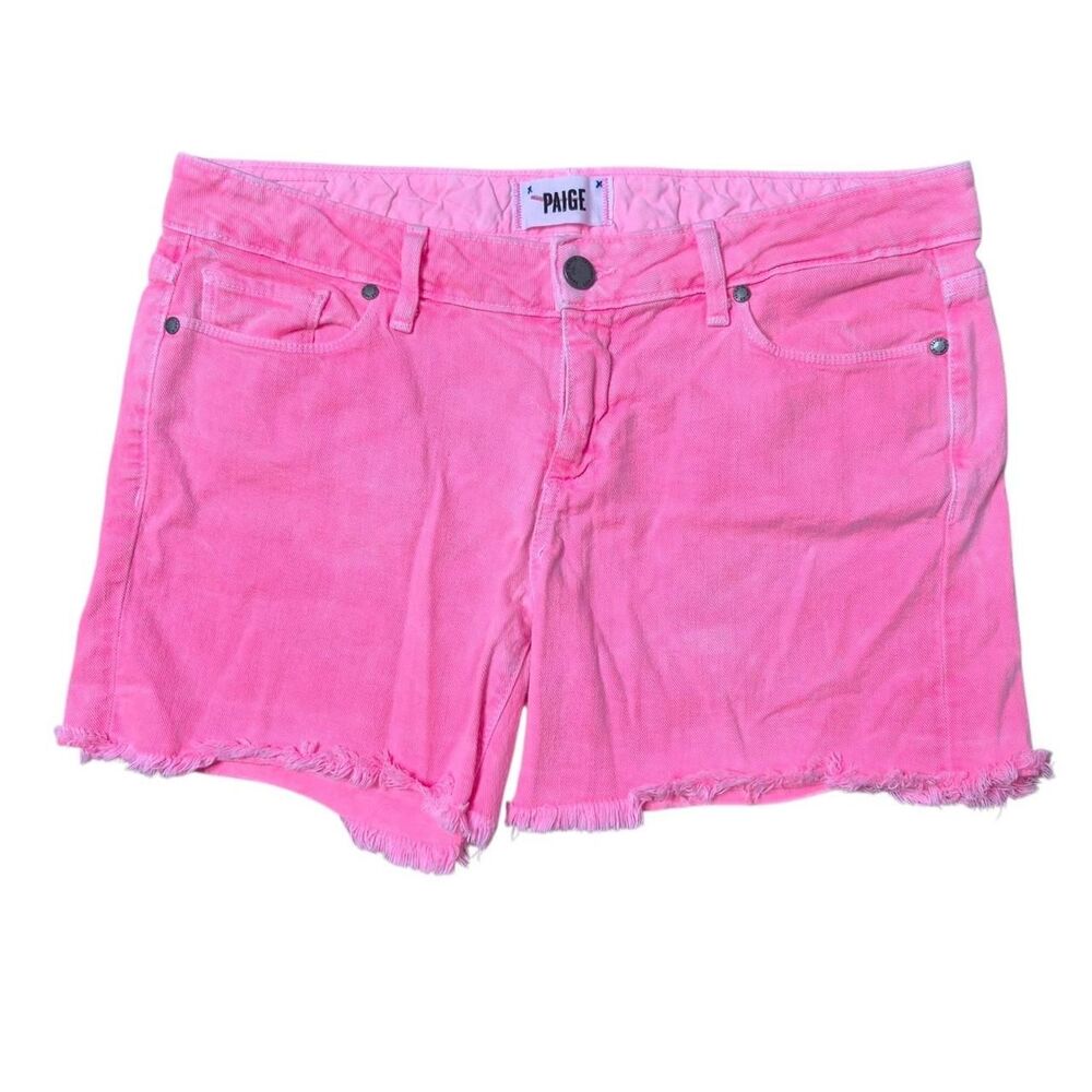 Paige Hot Pink Denim Cut-Off Shorts Size 28 Festival Summer